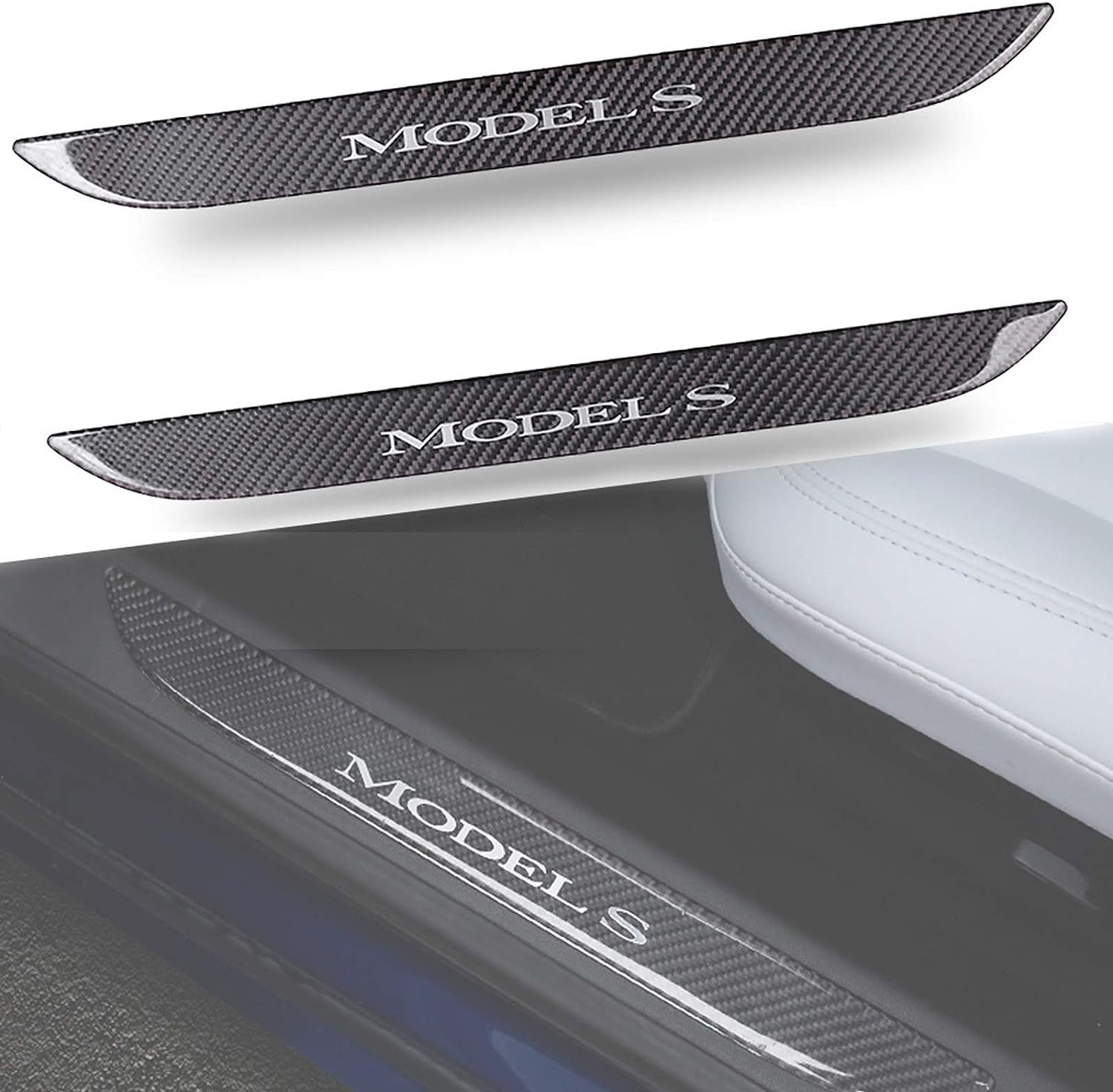 Carbon Fiber Textured Front Door Sill Protector for Tesla Model S 2016-2018 - Tesery Official Store