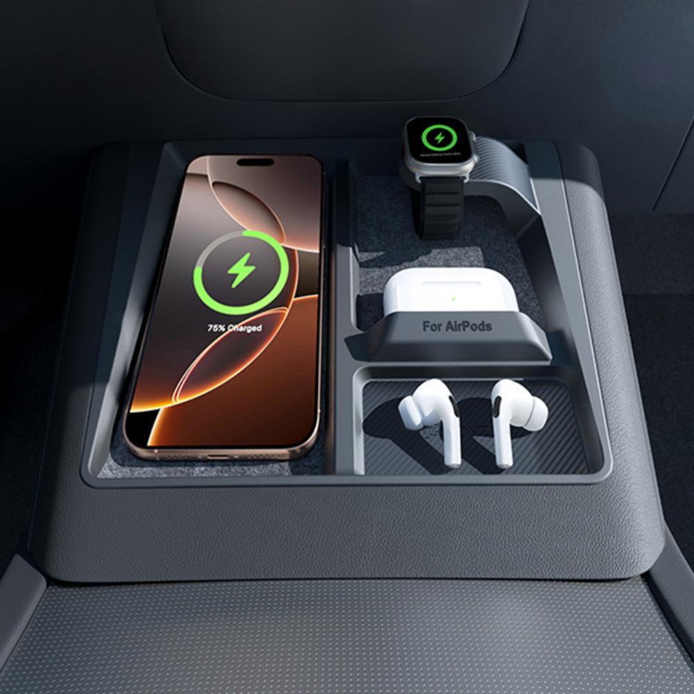 Center Console 3 - in - 1 Wireless Charging Anti - Slip Organizer for Model Y Juniper & Model 3 Highland - Tesery Official Store