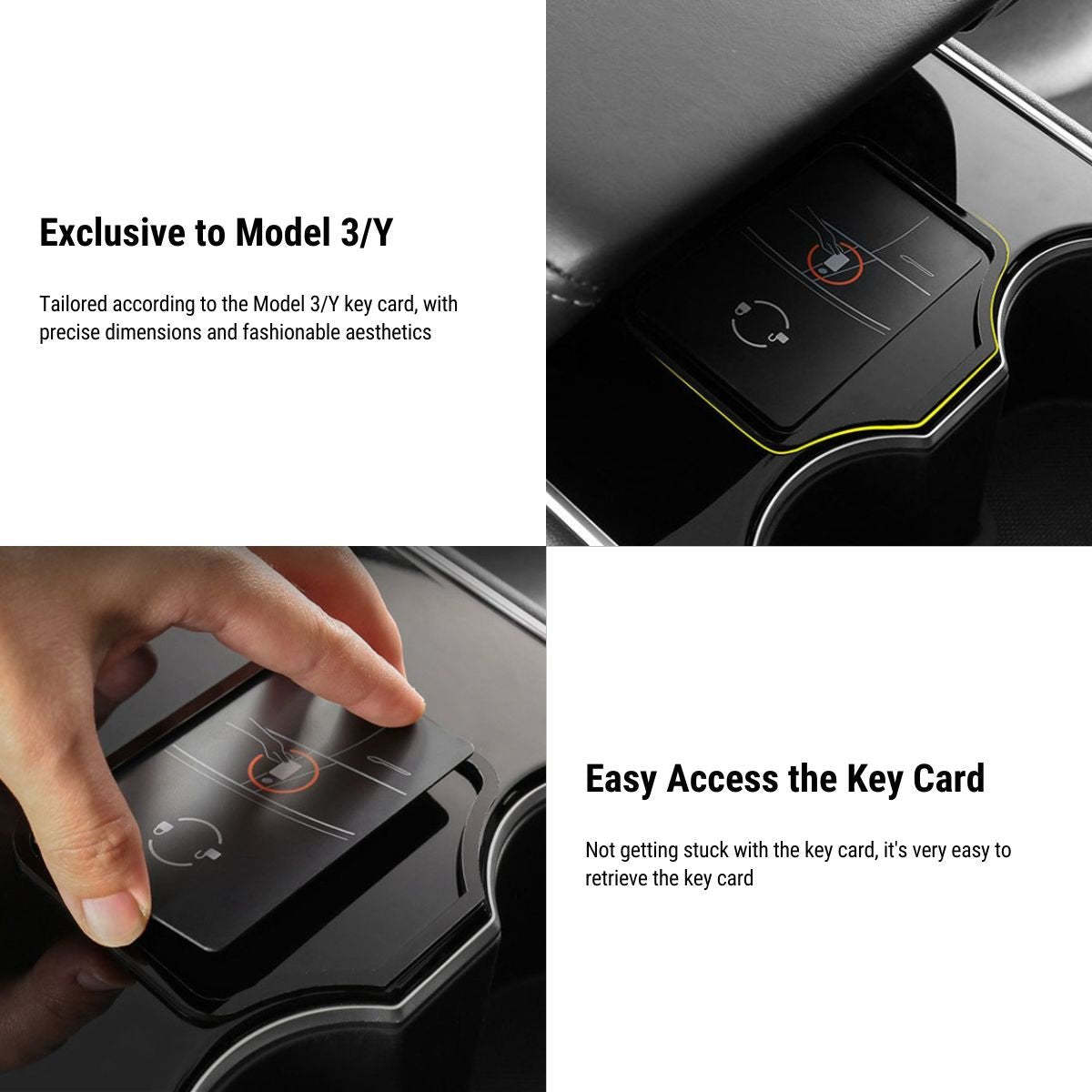 Center Console Card Key Holder for Tesla Model 3 2017-2023.10 & Model Y 2017-2024 - Tesery Official Store