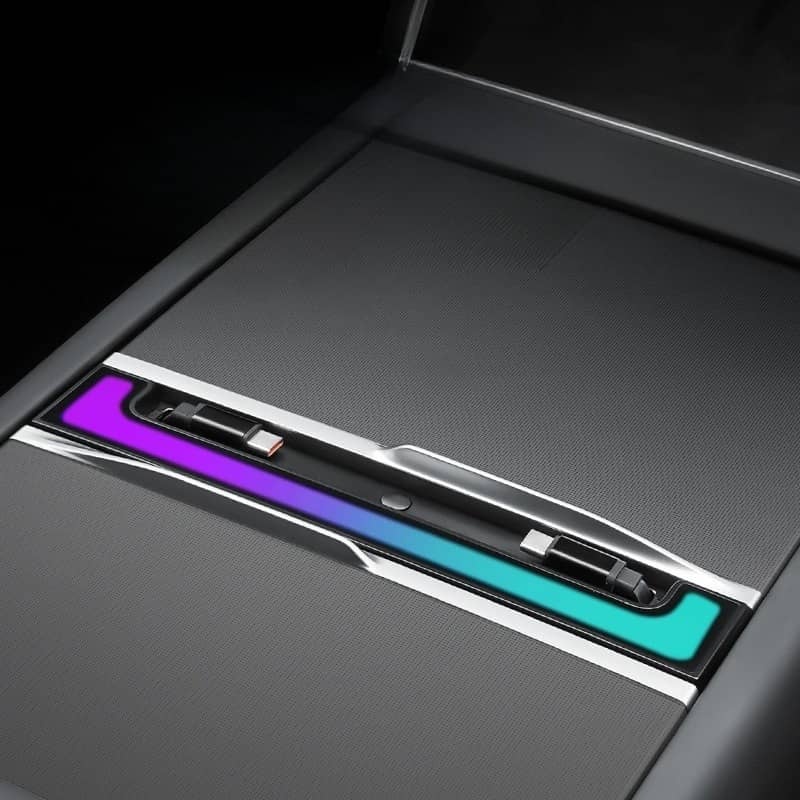 Center Console USB Hub with Ambient Lighting for Model 3 Highland/New Model Y - Tesery Official Store