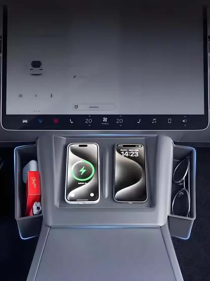 Center Console Wireless Charger Saddle Organizer for Tesla Model Y Juniper & Model 3 Highland - Tesery Official Store