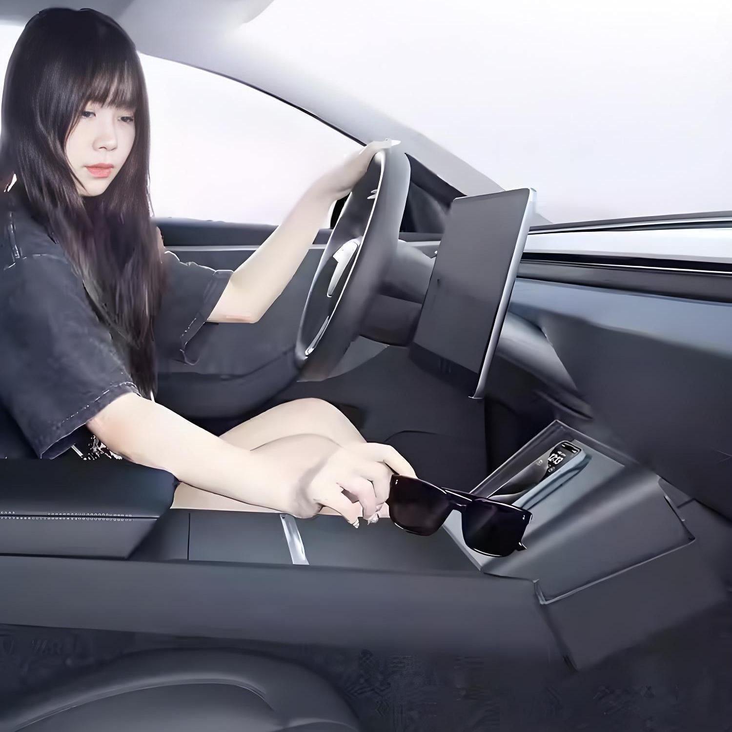 Center Console Wireless Charger Saddle Organizer for Tesla Model Y Juniper & Model 3 Highland - Tesery Official Store