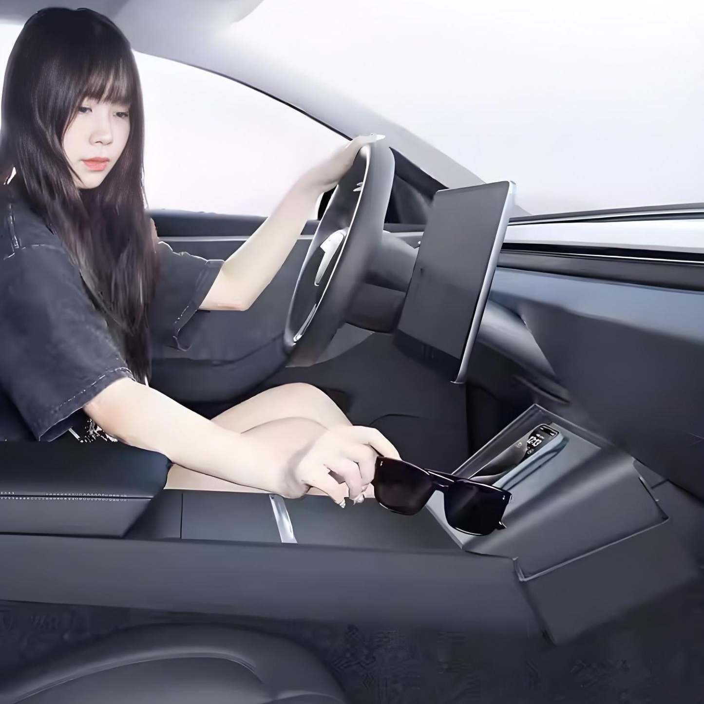 Center Console Wireless Charger Saddle Organizer for Tesla Model Y Juniper & Model 3 Highland - Tesery Official Store