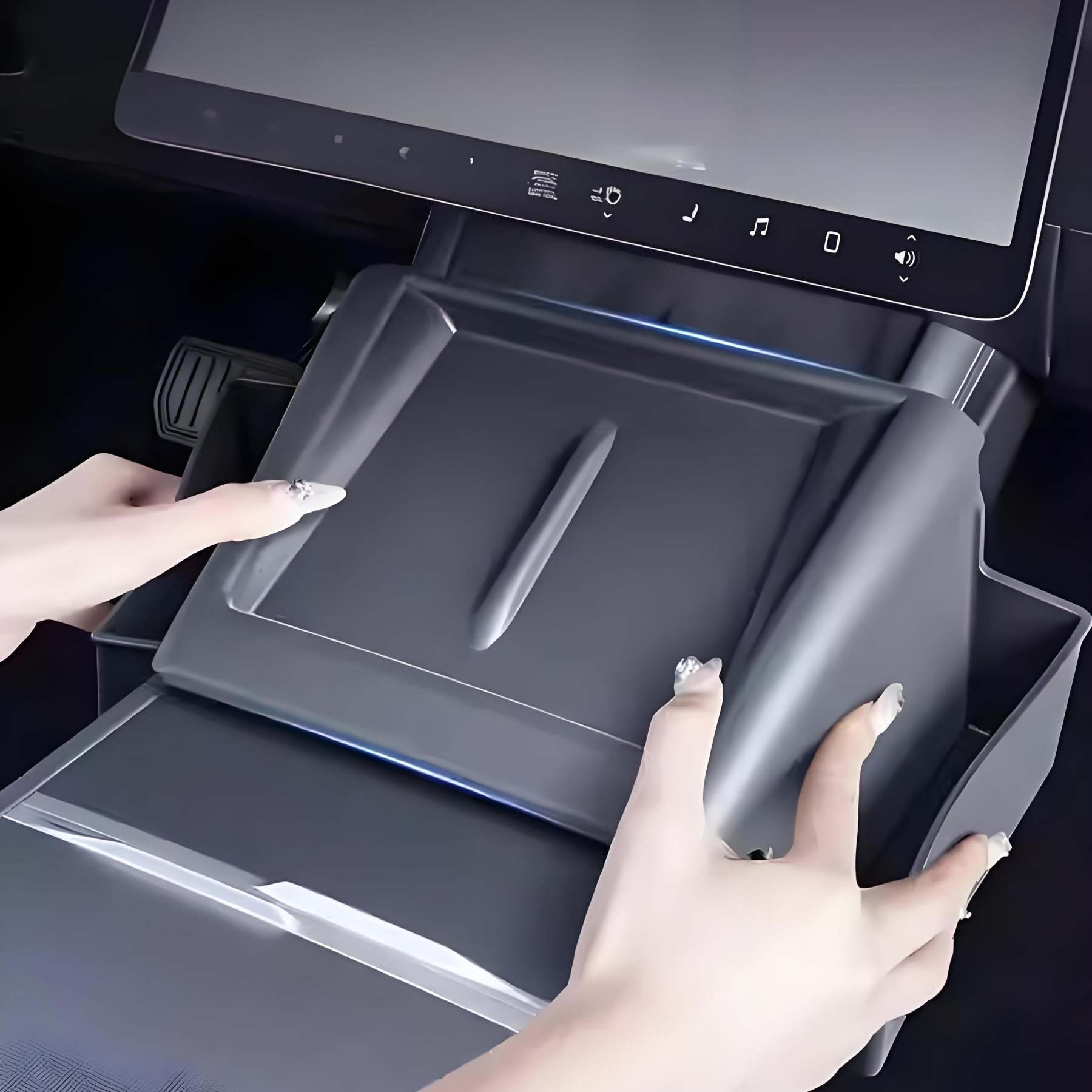 Center Console Wireless Charger Saddle Organizer for Tesla Model Y Juniper & Model 3 Highland - Tesery Official Store