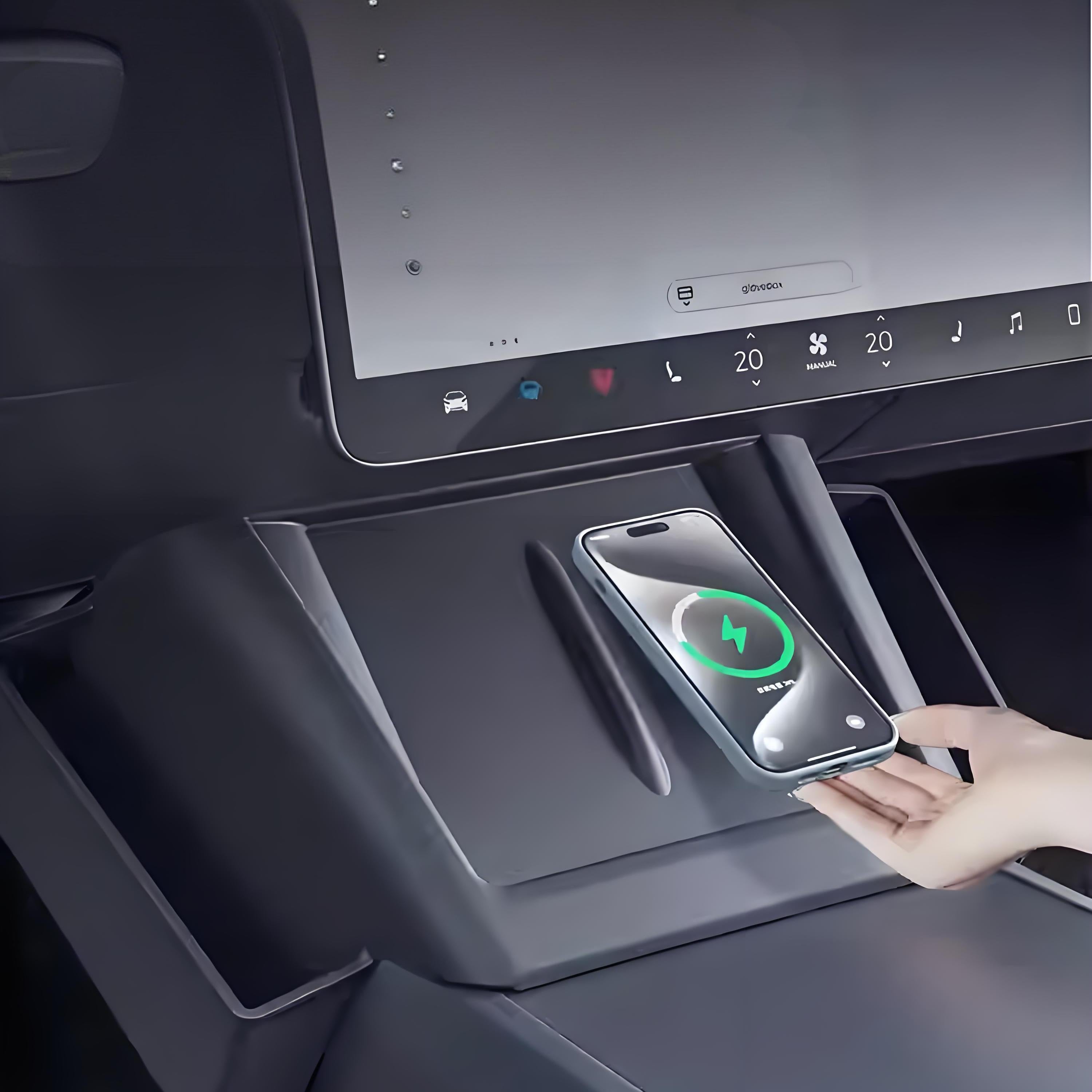 Center Console Wireless Charger Saddle Organizer for Tesla Model Y Juniper & Model 3 Highland - Tesery Official Store