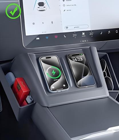 Center Console Wireless Charger Saddle Organizer for Tesla Model Y Juniper & Model 3 Highland - Tesery Official Store