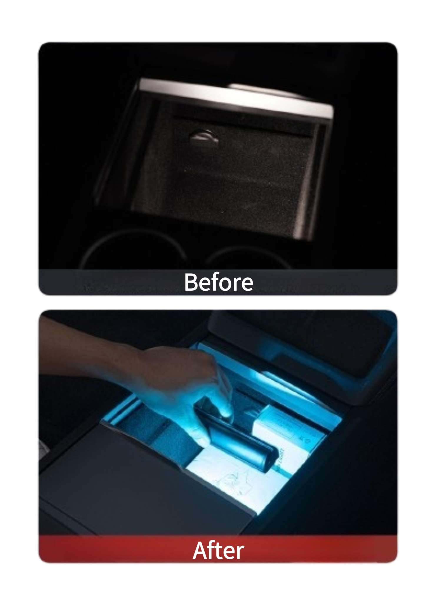 Central Console Box Ambient Light for Model 3 Highland & New Model Y - Tesery Official Store