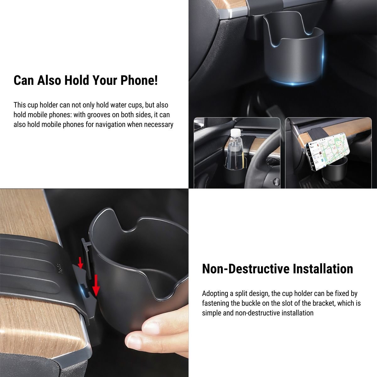 Dashboard Left Cup Holder for Tesla Model 3/Y - Tesery Official Store