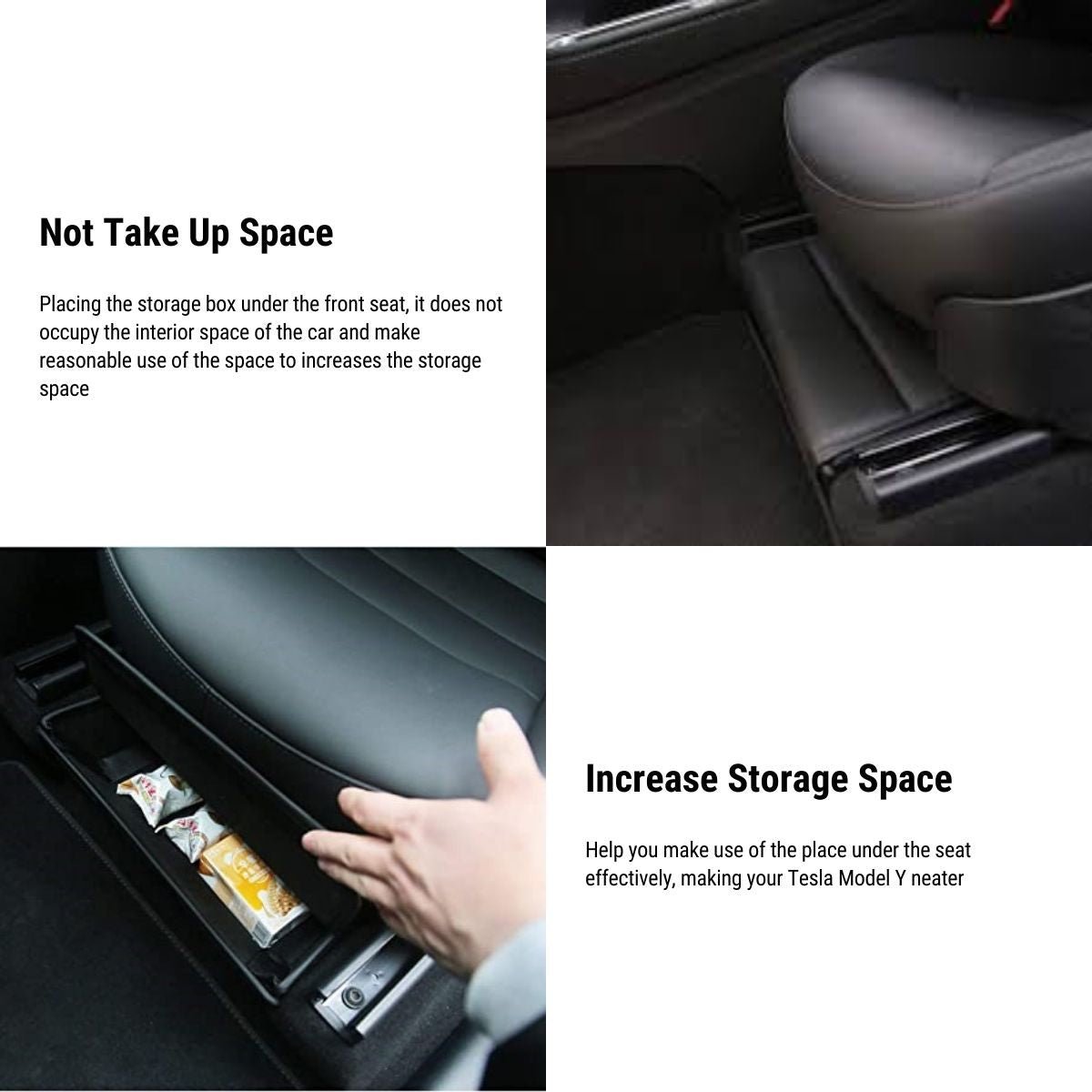 Driver Passenger Seat Organizer Under Seat Storage Box for Tesla Model Y 2020-2024 - Tesery Official Store