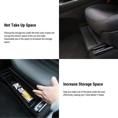 Driver Passenger Seat Organizer Under Seat Storage Box for Tesla Model Y 2020-2024 - Tesery Official Store