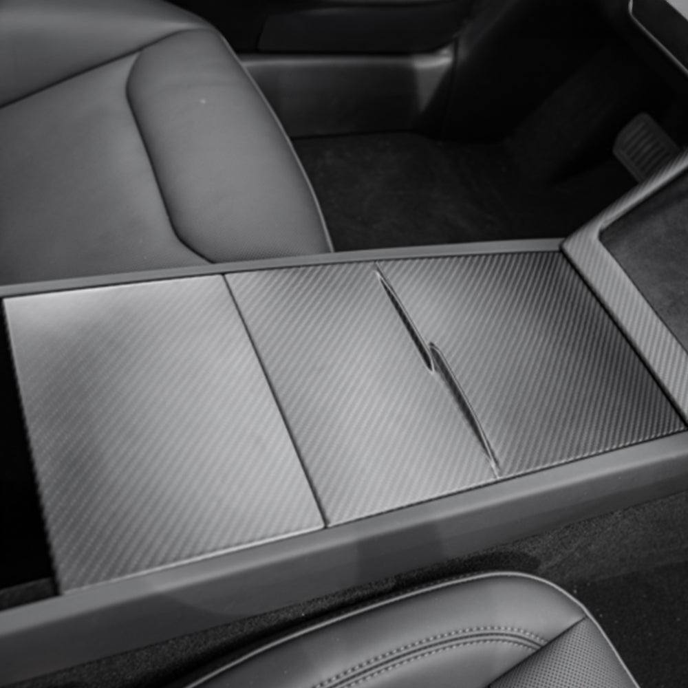 Dry Carbon Fiber Center Console Cover For Tesla Model Y Juniper / Model 3 Highland - Tesery Official Store