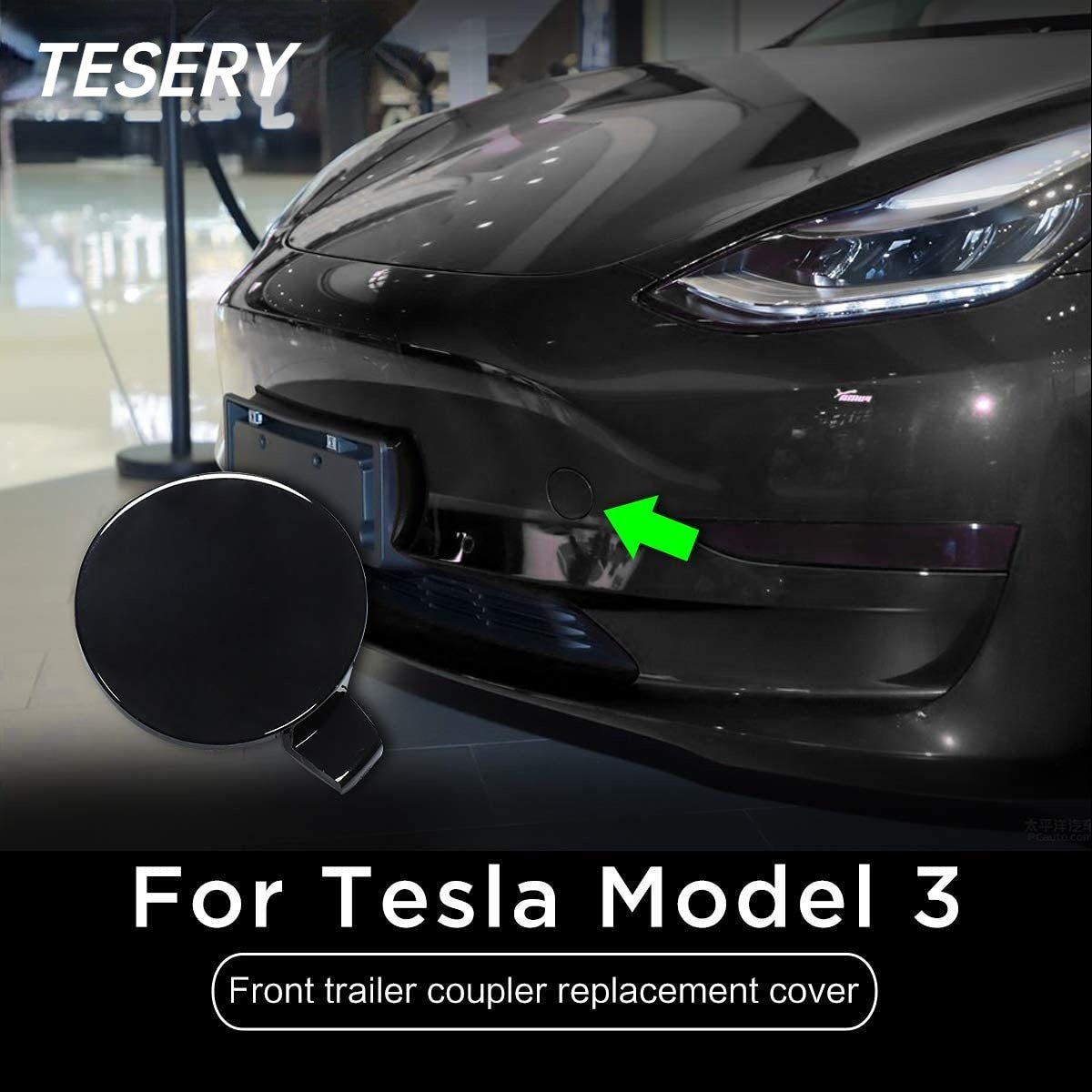 Front Bumper Tow Hole Tow Hitch Cover OEM for Tesla Model 3 2017-2024 - Tesery Official Store