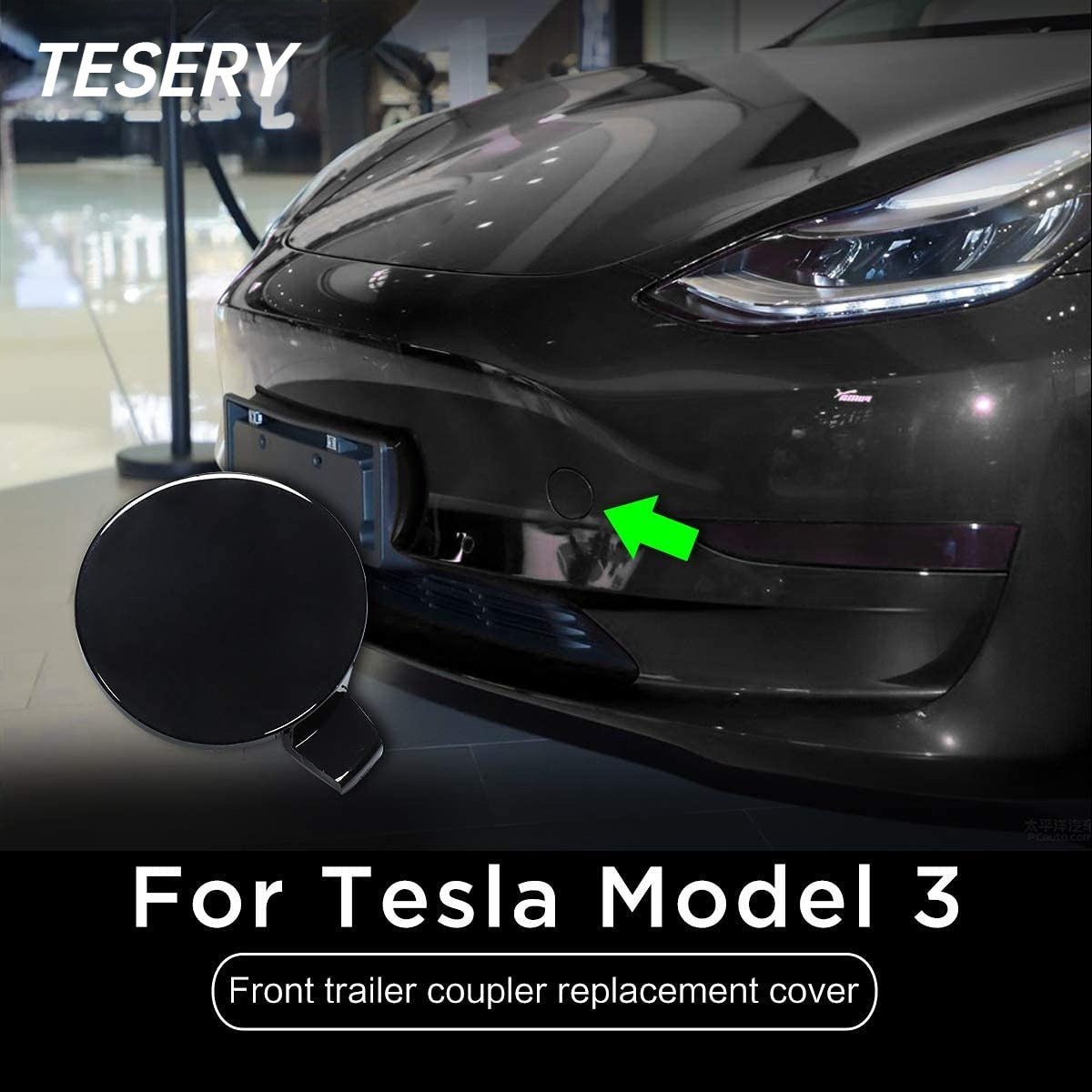 Front Bumper Tow Hole Tow Hitch Cover OEM for Tesla Model 3 2017-2024 - Tesery Official Store