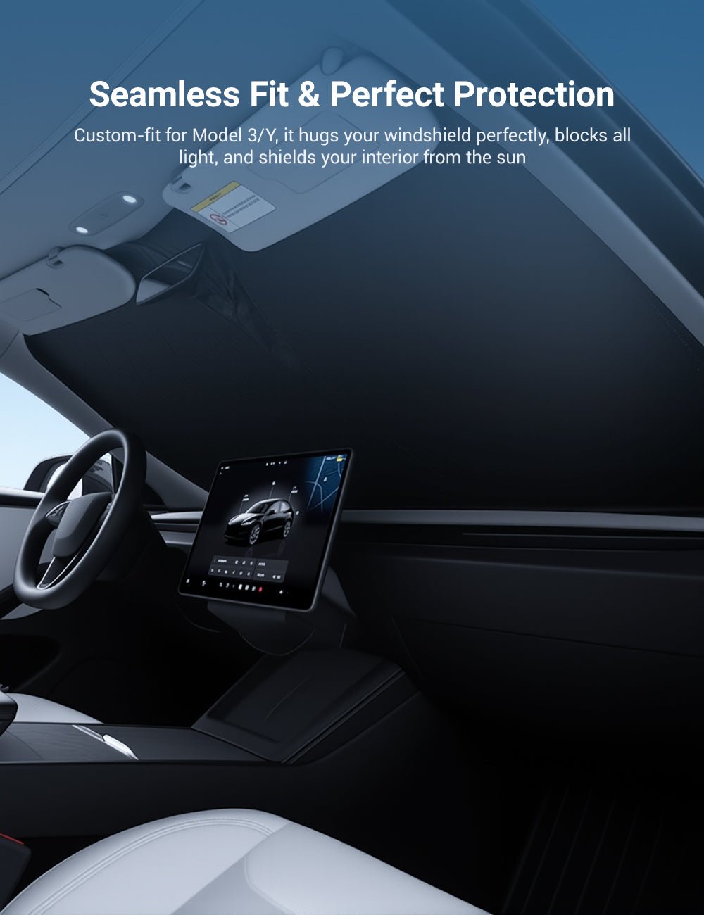 Front Windshield Sunshade for Tesla Model 3 / New Model Y - Tesery Official Store