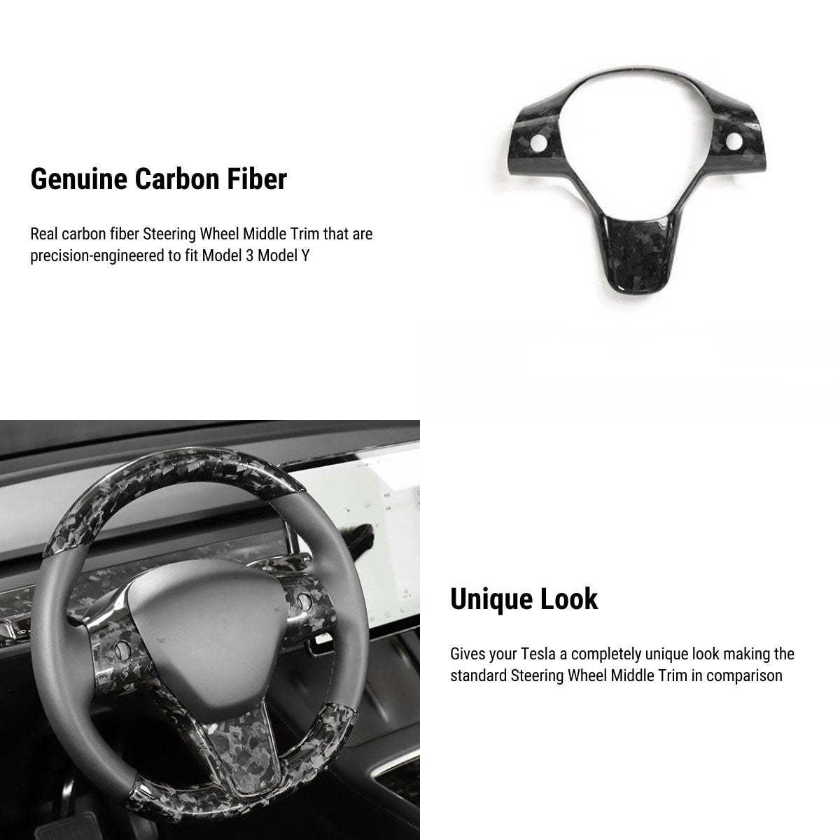 Genuine Forged Carbon Fiber Interior Mods Wrap Kit for Tesla Model 3 / Y - Tesery Official Store