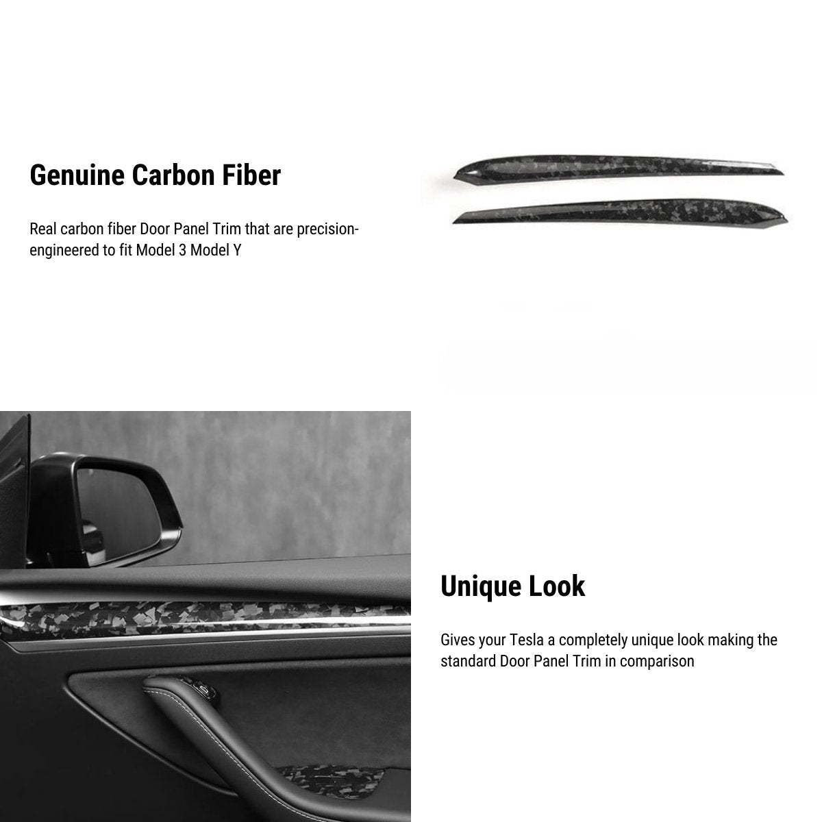 Genuine Forged Carbon Fiber Interior Mods Wrap Kit for Tesla Model 3 / Y - Tesery Official Store