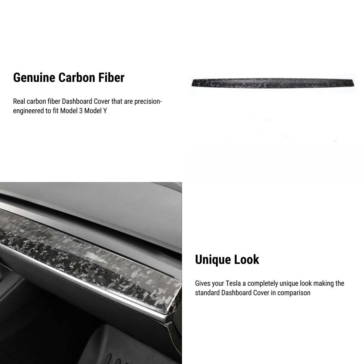 Genuine Forged Carbon Fiber Interior Mods Wrap Kit for Tesla Model 3 / Y - Tesery Official Store