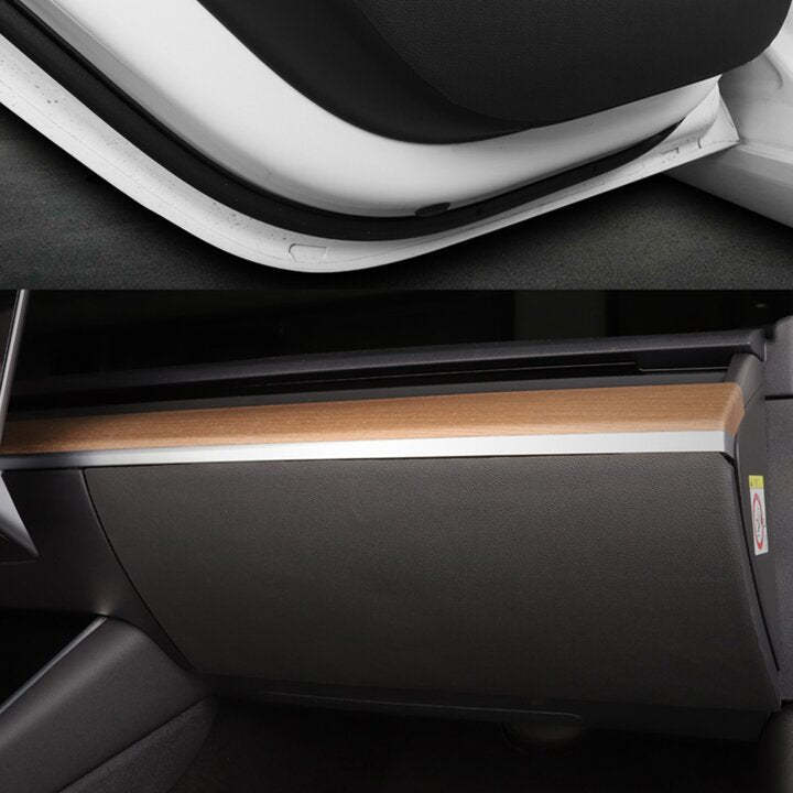 Leather Anti-kick Mat Sticker Interior Anti-Dirt Protector suitable for Tesla Model 3 2017-2023 (5pcs) - Tesery Official Store