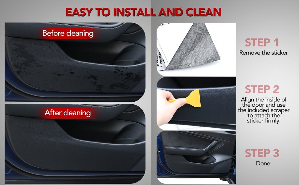 Leather Door Protector Anti-Kick Mat for Tesla Model Y 2020-2023 - Tesery Official Store