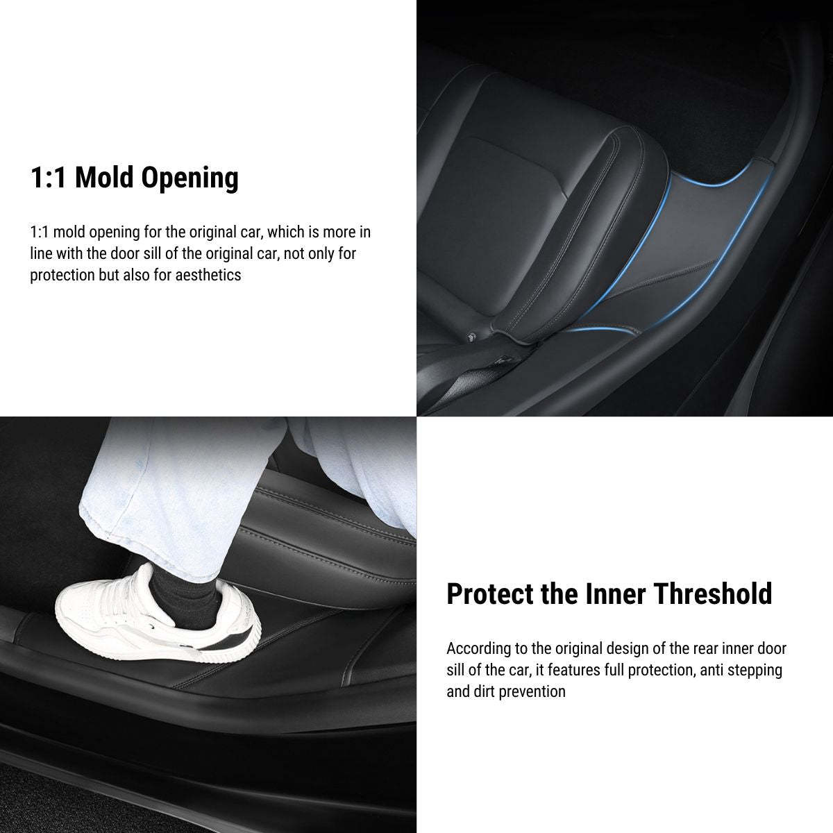 Leather Rear Door Sill Protector for Tesla Model Y 2020-2023 - Tesery Official Store