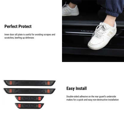 LED Illuminated Door Sill Protector Front Door for Model 3 / Y - Tesery Official Store