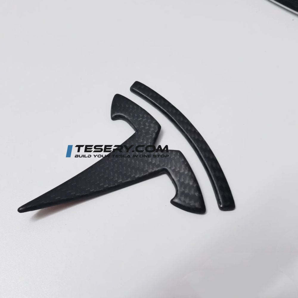 Model 3 / Y T Logo Overlay Front & Rear - Real Carbon Fiber Exterior - Tesery Official Store