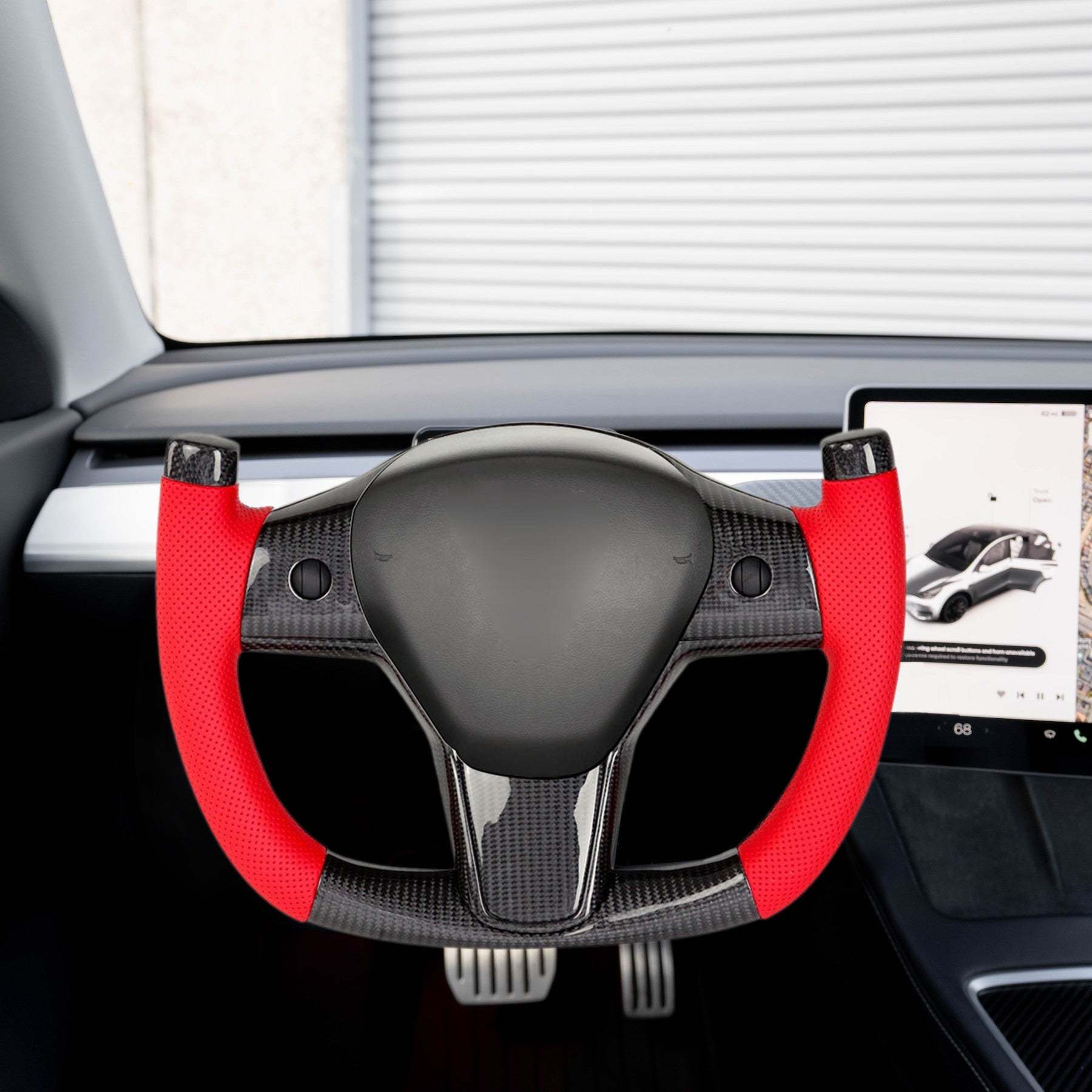 Modify Carbon Fiber Yoke - Style Steering Wheel for Tesla Model 3 / Y - Tesery Official Store