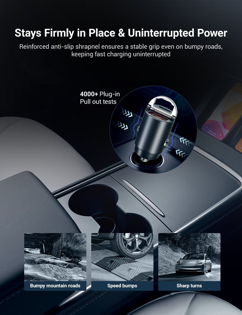 Phone Holder & 12V Adapter for Model 3/Y - Tesery Official Store