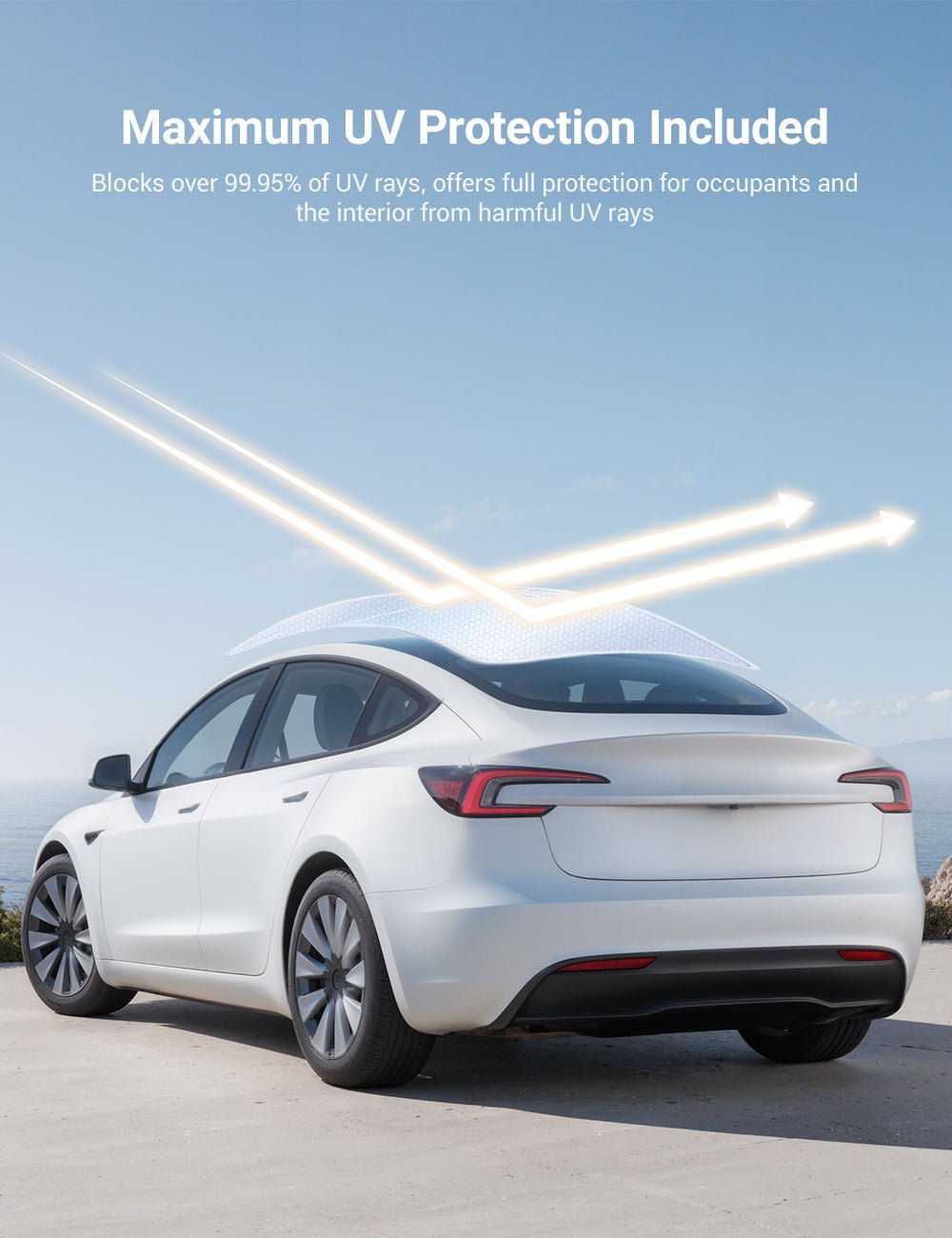 Summer Comfort Pack: Roof & Windshield Shades for Model 3 Highland - Tesery Official Store