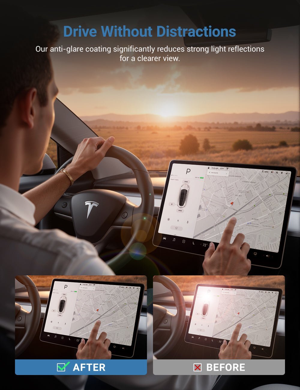 Tempered Glass 9H Screen Protector for Tesla Model 3 / Y - Tesery Official Store