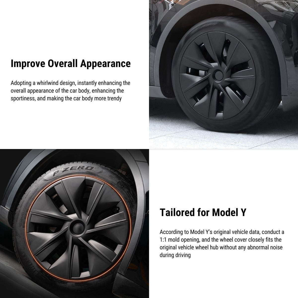 TESERY 19″ Gemini Dark Wheels Cover for Tesla Model Y (4PCS) - Tesery Official Store
