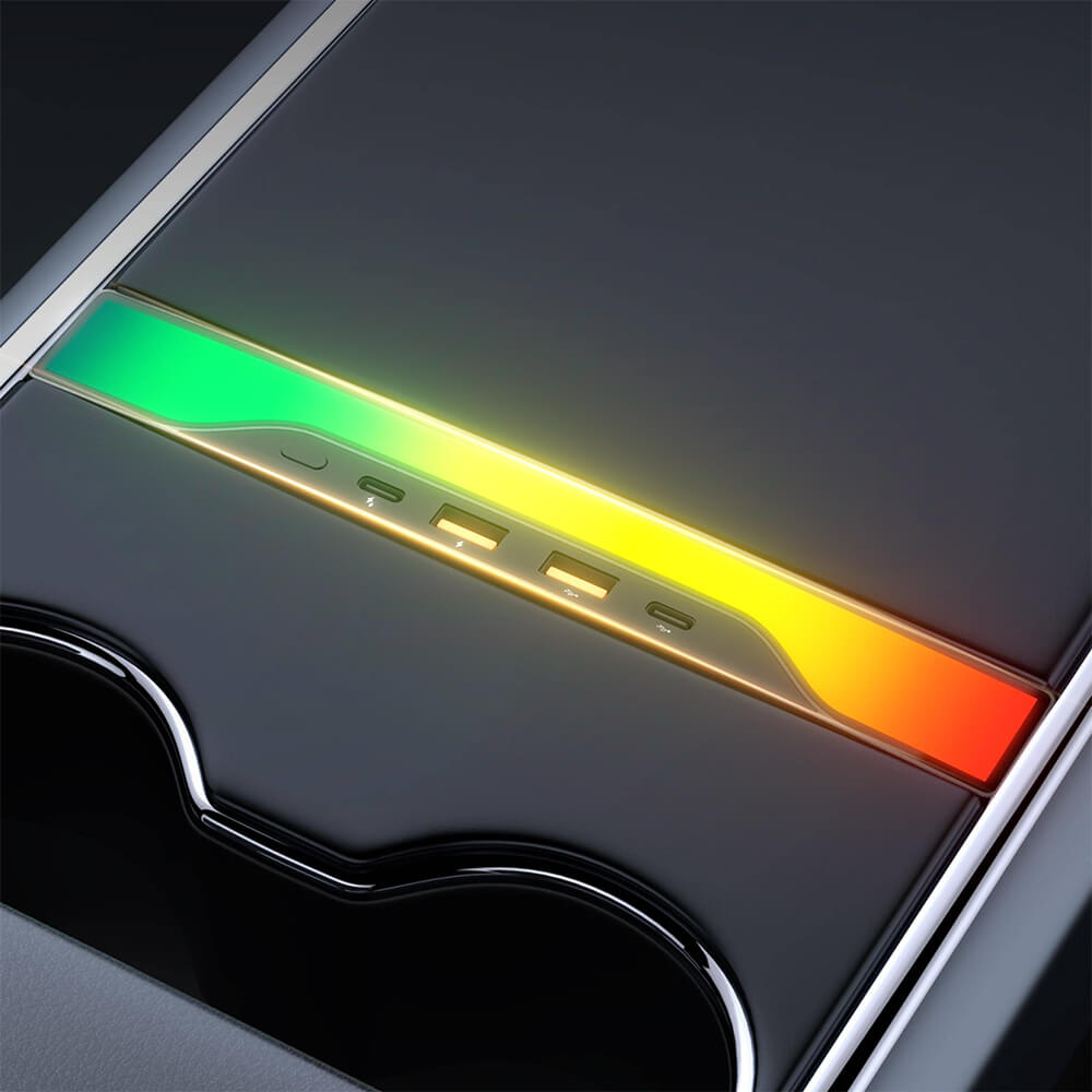 TESERY Center Console USB Hub with Ambient Lighting for Model 3/Y - Tesery Official Store