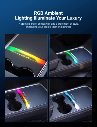 TESERY Center Console USB Hub with Ambient Lighting for Model 3/Y - Tesery Official Store