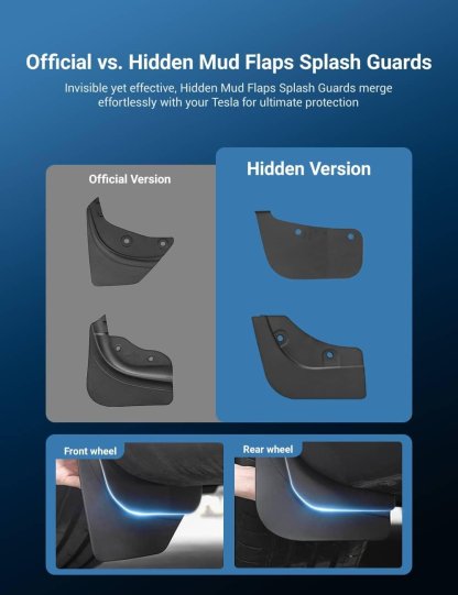 TESERY Hidden Mud Flaps Splash Guards for Model 3 Highland / Model Y Juniper - Tesery Official Store