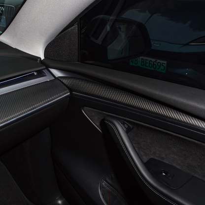 TESERY Model 3 / Y Door Panel Trim - Carbon Fiber Interior Mods【2pcs】 - Tesery Official Store