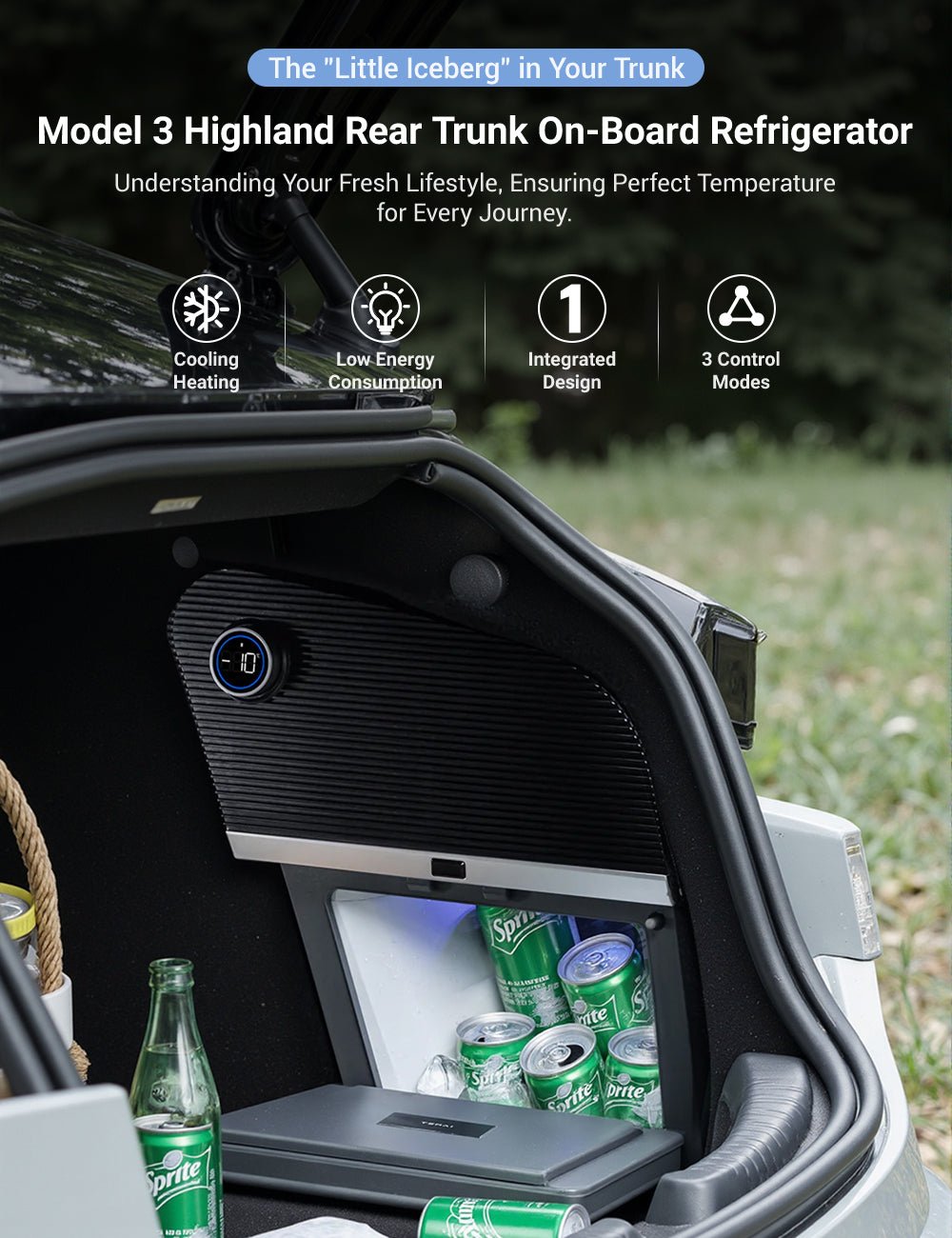 TESERY Rear Trunk On - Board Refrigerator for Tesla Model 3 Highland (5 Seaters) - Tesery Official Store