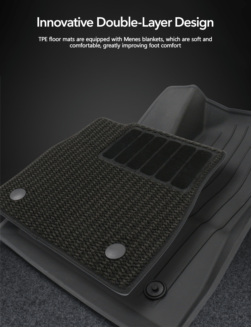 TESERY TPE+Menes Double Layer Floor Mats for Tesla Model 3 & Model Y - Tesery Official Store