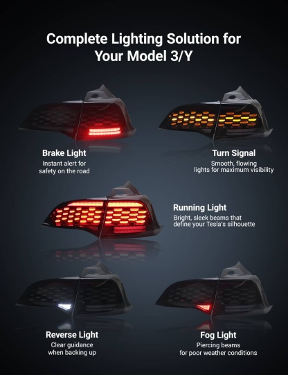 TESERY Upgraded Starlight LED Tail Light for Model 3/Y - Tesery Official Store