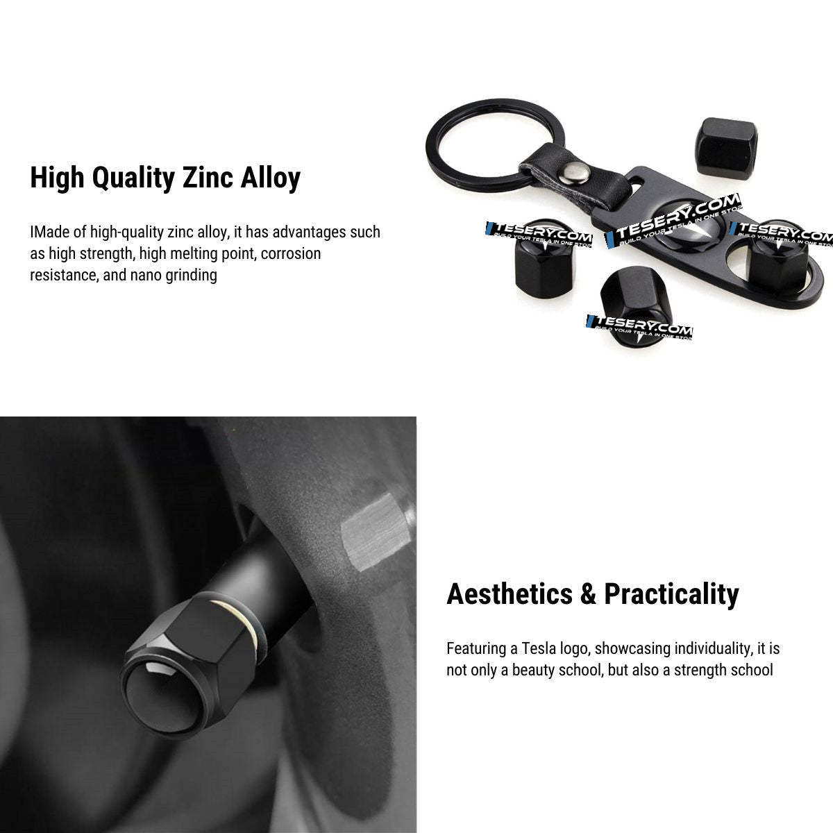 Tire Valve Caps for Tesla Model 3/Y/S/X - Tesery Official Store