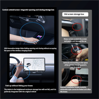 Under Screen Storage Organizer for Tesla Model Y Juniper & Model 3 Highland - Tesery Official Store