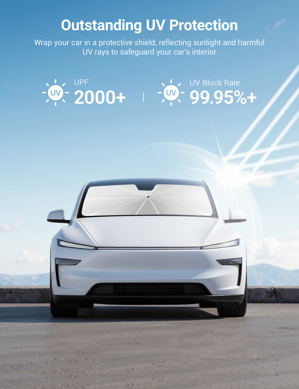 Windshield Sun Shade Umbrella for Tesla Model 3/Y/S/X - Tesery Official Store