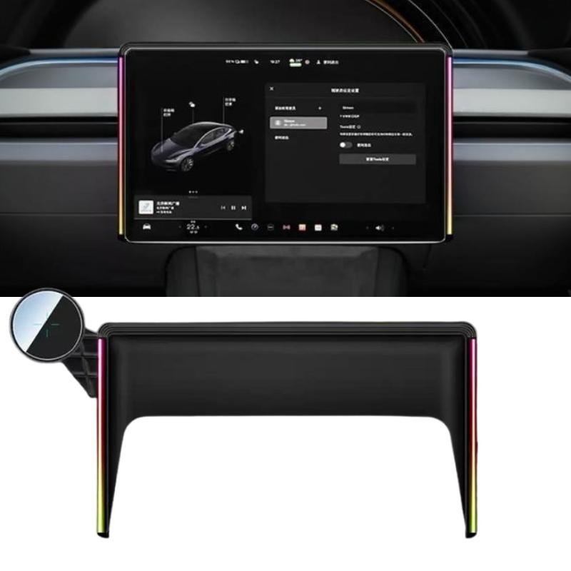 Wireless Charging Phone Mount With Ambient Lighting for Model 3 Highland/New Model Y - Tesery Official Store