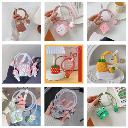 Cute 3D Cable Protector for iPhone Charger(No Cable Included)