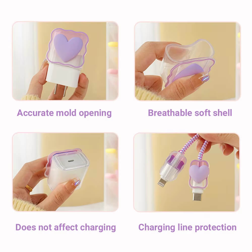 Cute 3D Cable Protector for iPhone Charger(No Cable Included)