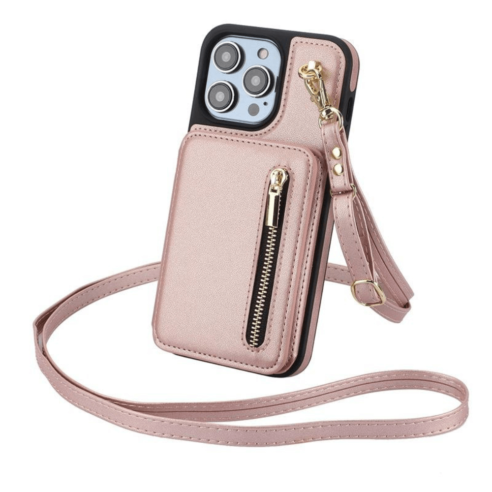 Crossbody Zipper Wallet iPhone Case