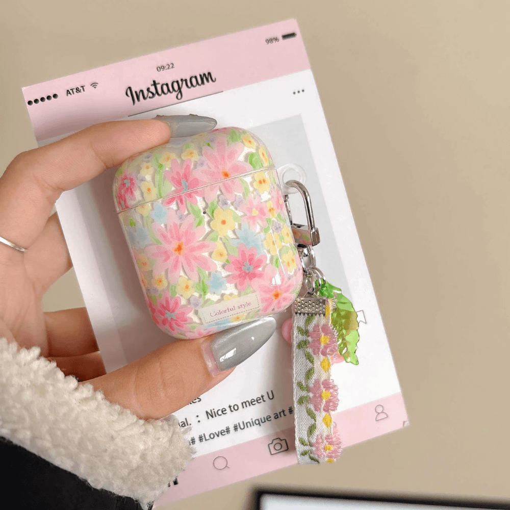 3D Flower Pendant AirPods Case