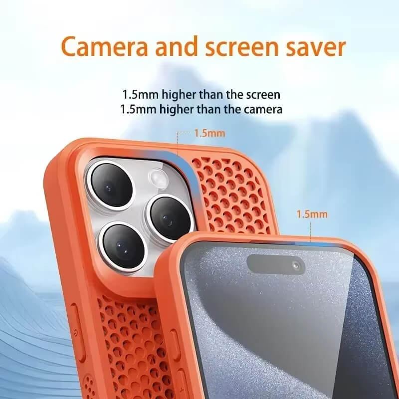 Cooling Heat Dissipation Phone Case For iPhone 16 15 14 13 12 11 Pro Max Plus Breathable Hard Back Magnetic Cover For Magsafe