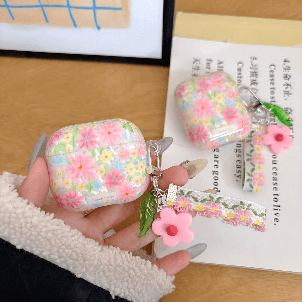 3D Flower Pendant AirPods Case