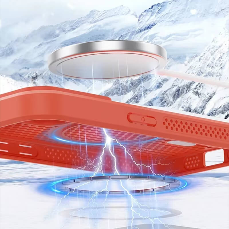 Cooling Heat Dissipation Phone Case For iPhone 16 15 14 13 12 11 Pro Max Plus Breathable Hard Back Magnetic Cover For Magsafe