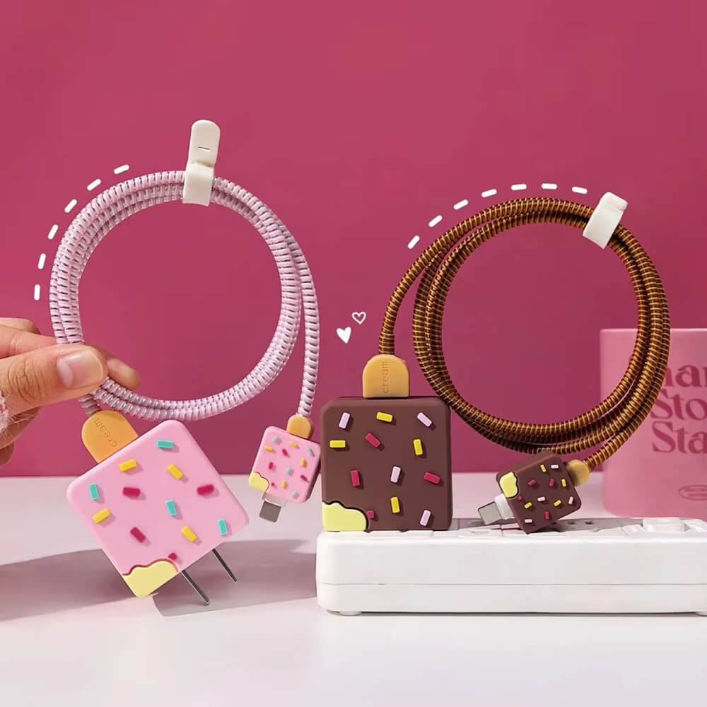 Cute 3D Cable Protector for iPhone Charger(No Cable Included)
